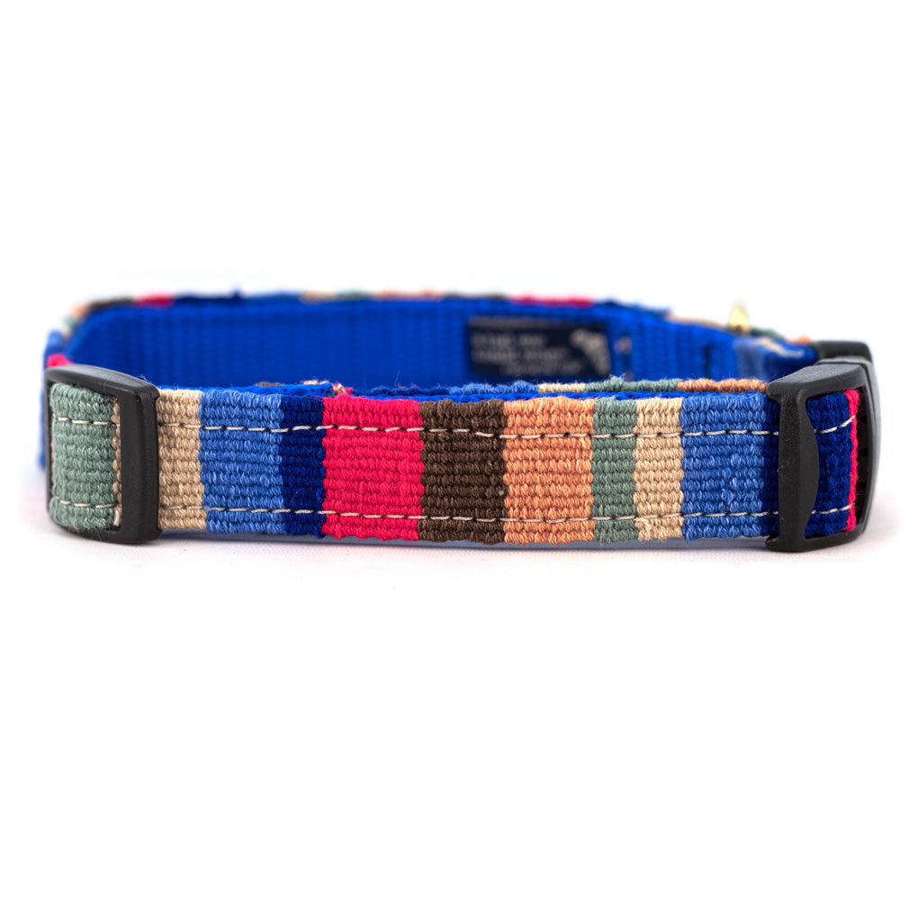 Handmade Cotton & Leather Belt - Guatemalan Woven Design, Solid Brass Buckle, Made In USA (1-1/4" Width)