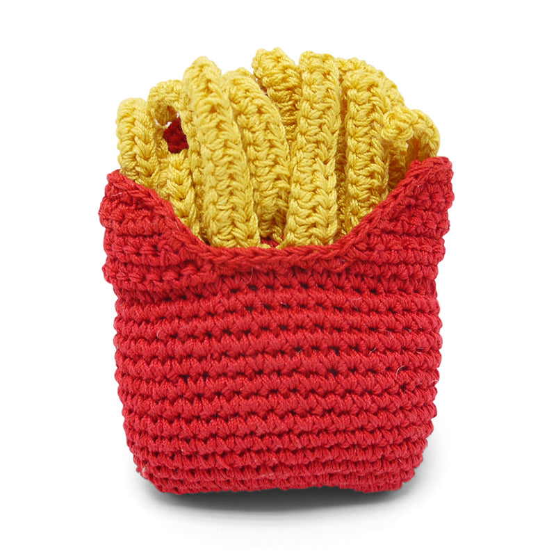 French Fries Crochet Dog Toy with Squeaker – PupLife Dog Supplies