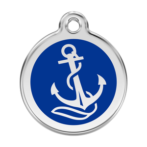 Red Dingo Stainless Steel & Enamel Anchor Dog ID Tag
