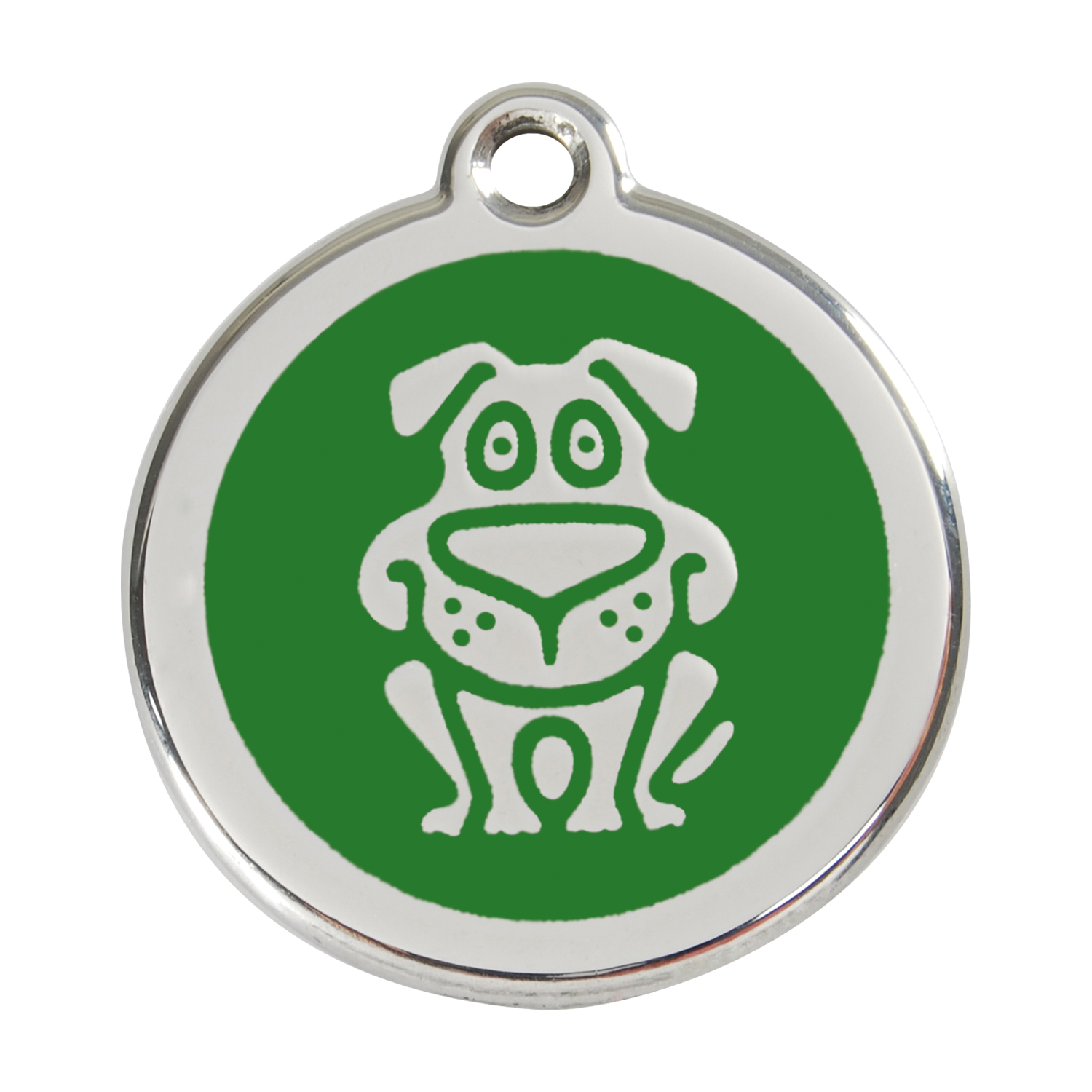 Red Dingo Stainless Steel & Enamel Happy Dog ID Tag