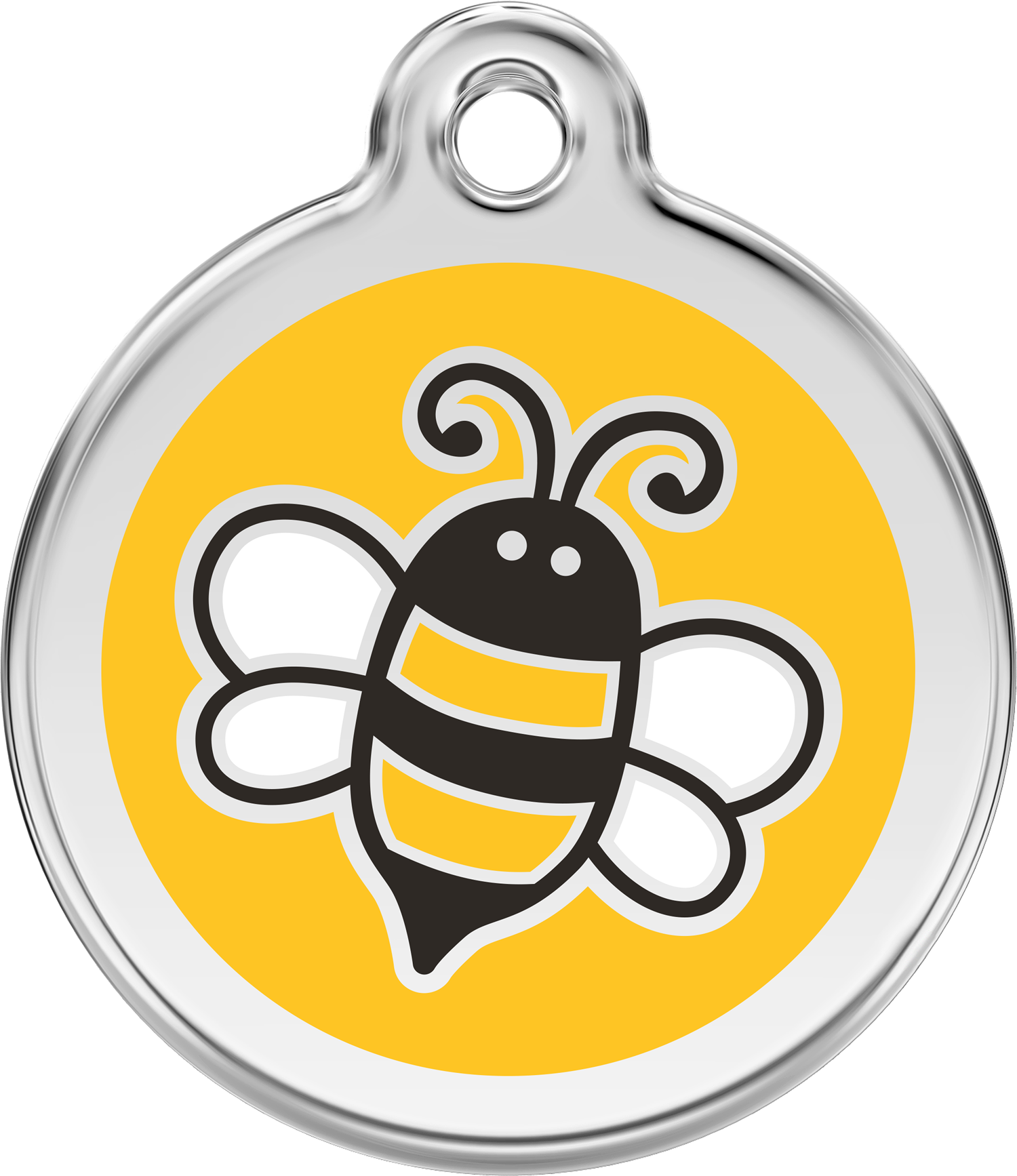 Red Dingo Stainless Steel & Enamel Bumble Bee Dog ID Tag - Yellow