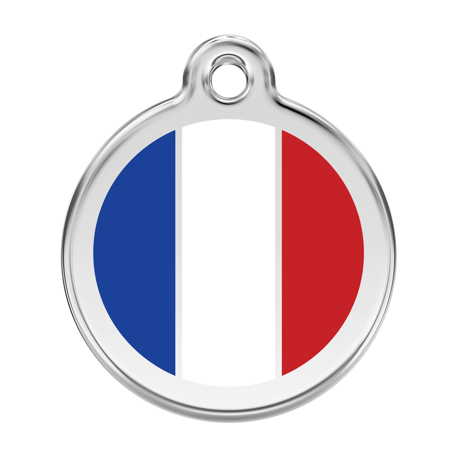 Red Dingo Stainless Steel & Enamel French Flag Dog ID Tag