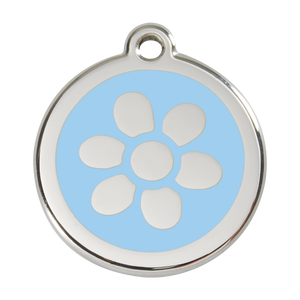 Red Dingo Stainless Steel & Enamel Flower Dog ID Tag
