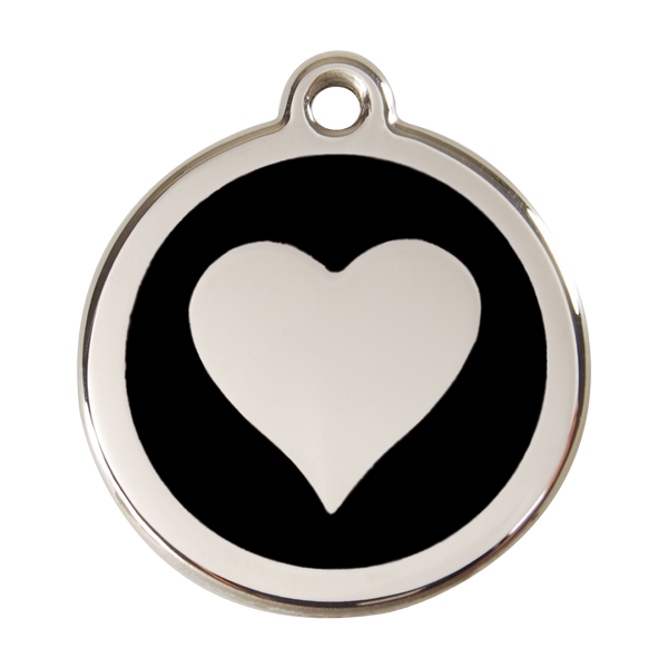 Red Dingo Stainless Steel & Enamel Heart Dog ID Tag