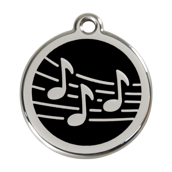 Red Dingo Stainless Steel & Enamel Music Notes Dog ID Tag