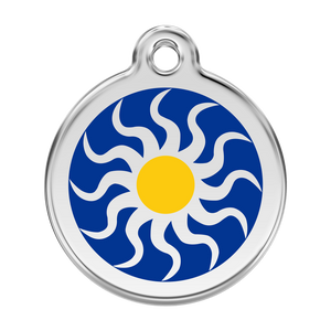Red Dingo Stainless Steel & Enamel Tribal Sun Dog ID Tag