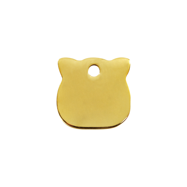 Red Dingo Brass Cat Head Shaped Cat ID Tag (Double Side Engraving)