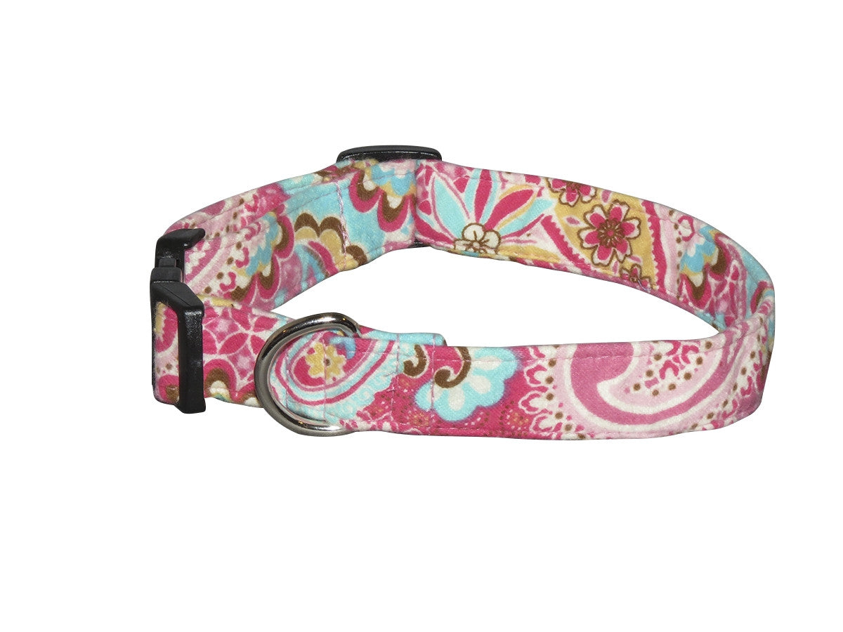 Pink paisley dog collar discount