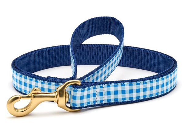Up Country Blue Gingham Dog Collar
