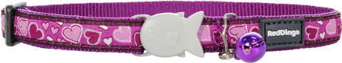 Red Dingo Designer Cat Safety Collar - Breezy Love (Purple)