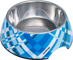 Red Dingo Premium 2-in-1 Dog Bowl - Turquoise Flanno