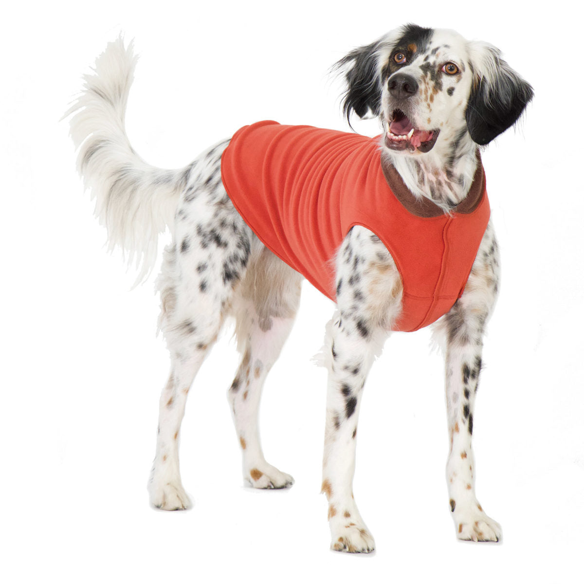 dog gear pullover Goldpaw Duluth Double Fleece Dog Coat, Paprika & Chestnut, 8