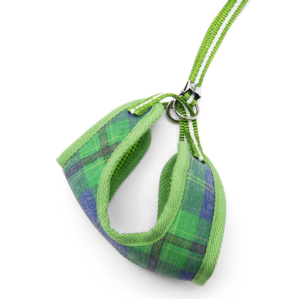 EasyGO Soft Step-In Dog Harness - Blue/Green Plaid