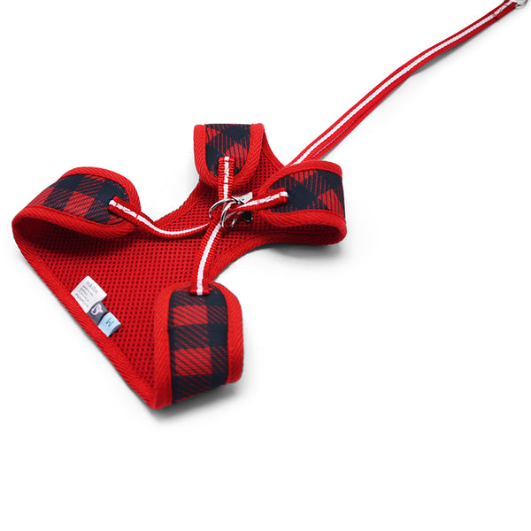 EasyGO Soft Step-In Dog Harness - Red Plaid