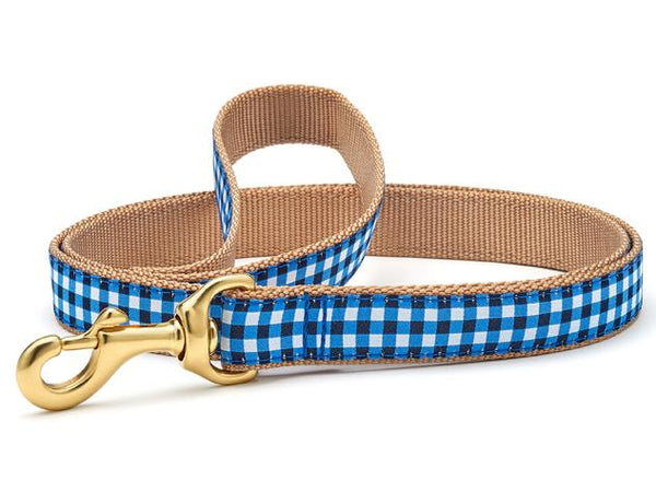 Up Country Navy Gingham Dog Leash