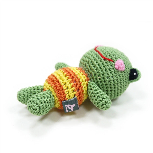 Froggy Doll Crochet Dog Toy with Squeaker