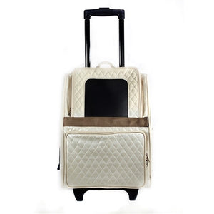 Petote Quilted Luxe Rio Bag On Wheels - Ivory