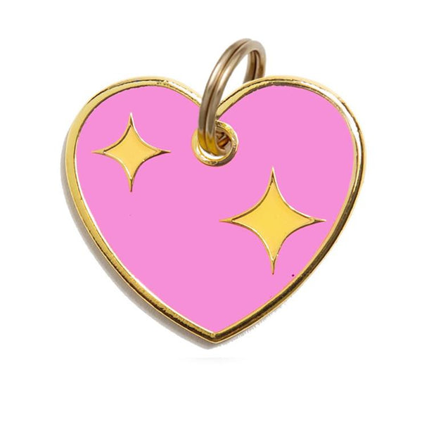 Pink Heart Dog Tag