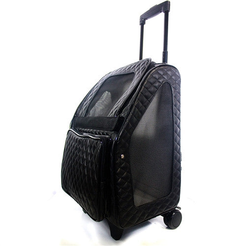 Petote Quilted Luxe Rio Bag On Wheels - Black
