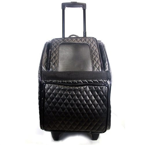 Petote Quilted Luxe Rio Bag On Wheels - Black