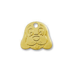 Red Dingo Brass Dog ID Tag - Dog Face