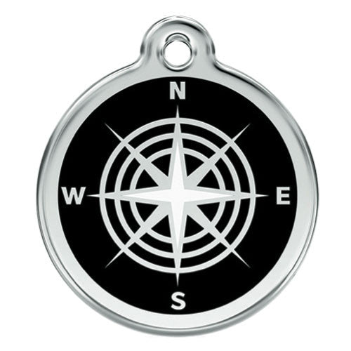 Red Dingo Stainless Steel & Enamel Compass Dog ID Tag