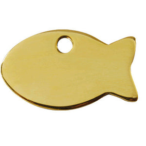 Red Dingo Brass Fish Shaped Cat ID Tag