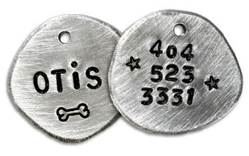 Fetching Tags Hand Stamped Dog Tag - Just The Facts
