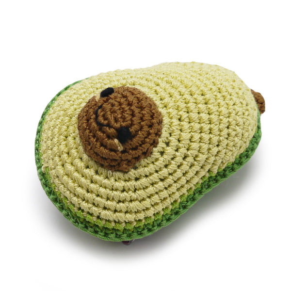 Avocado Crochet Dog Toy with Squeaker