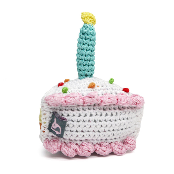 Birthday Cake Small Dog Toy with Squeaker