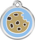 Red Dingo Stainless Steel & Enamel Cookie Dog ID Tag (Blue)