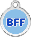 Red Dingo Stainless Steel & Enamel Dog Tag - BFF Best Friends Forever (Blue)