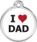 Red Dingo Stainless Steel & Enamel Dog Tag - I Heart Dad