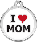 Red Dingo Stainless Steel & Enamel Dog Tag - I Heart Mom