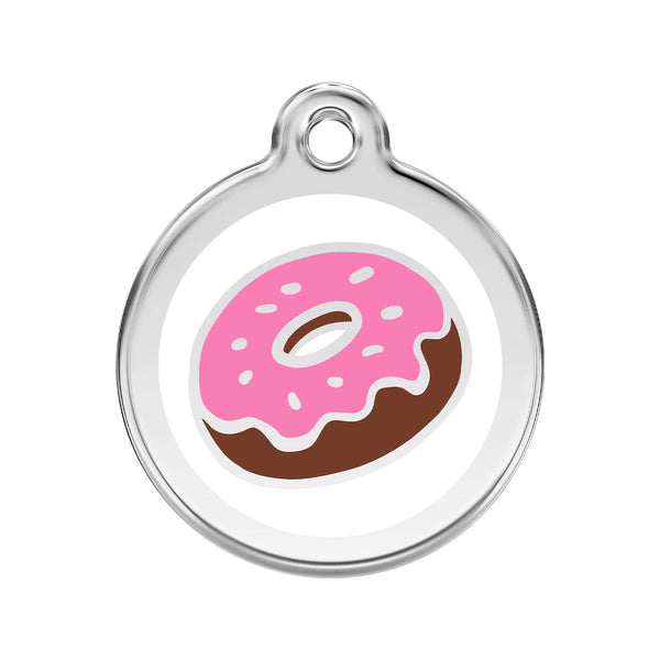 Red Dingo Stainless Steel & Enamel Donut Dog ID Tag