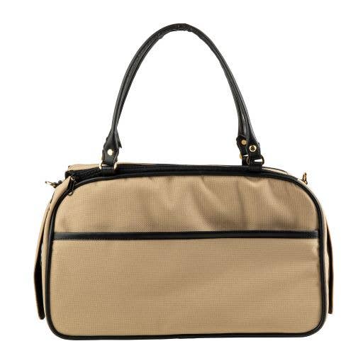 Petote Marlee 2 Dog Carrier - Khaki With Red Stripe