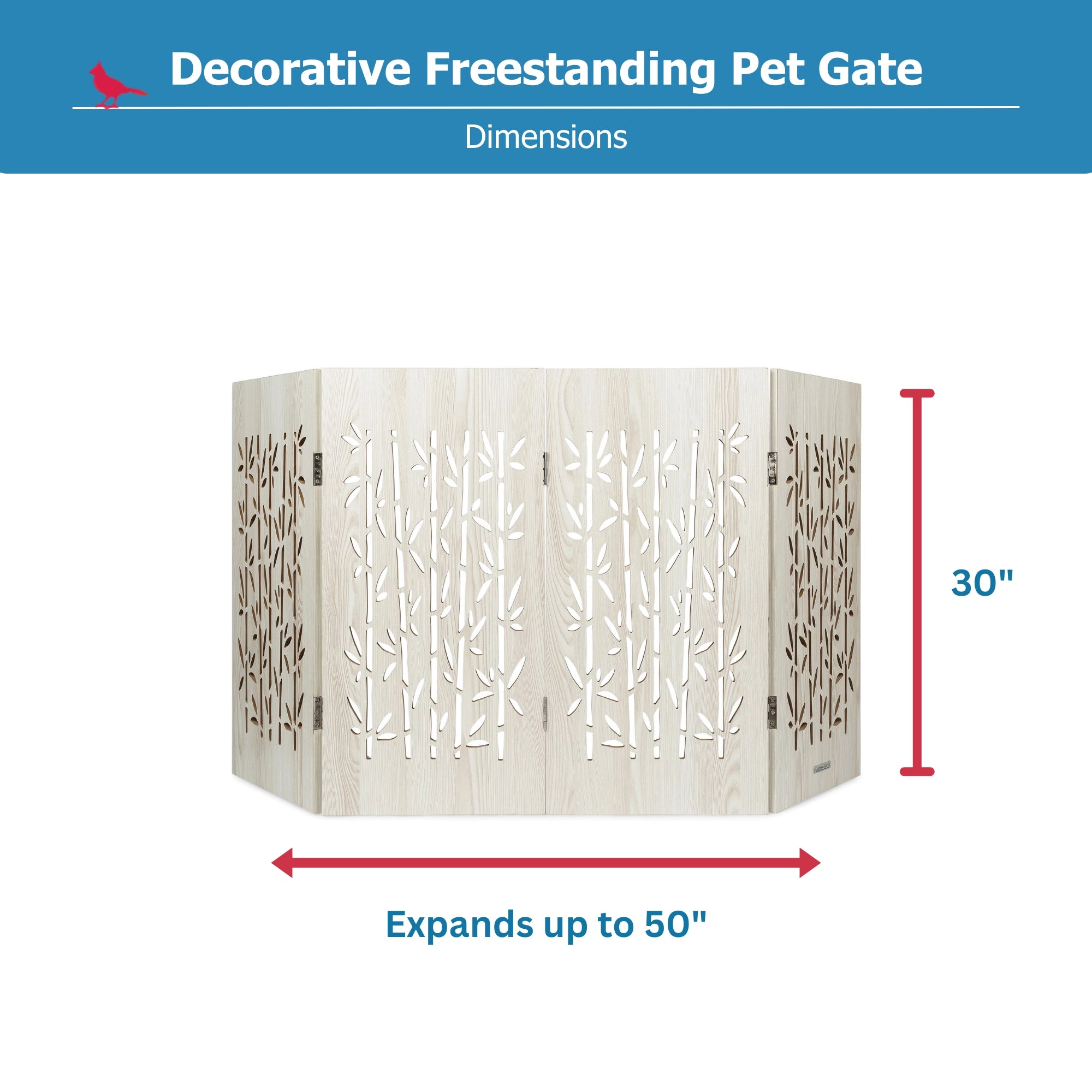 Freestanding Indoor Dog Gate - Aspen Bamboo