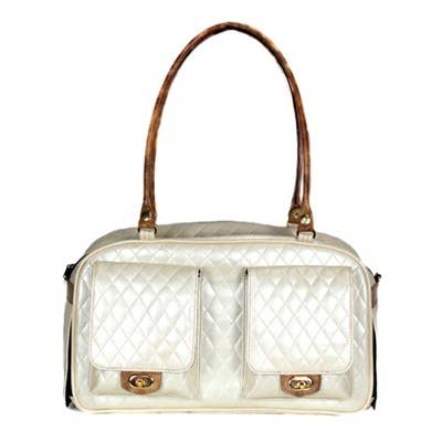 Petote Marlee Dog Carrier - Ivory Quilted