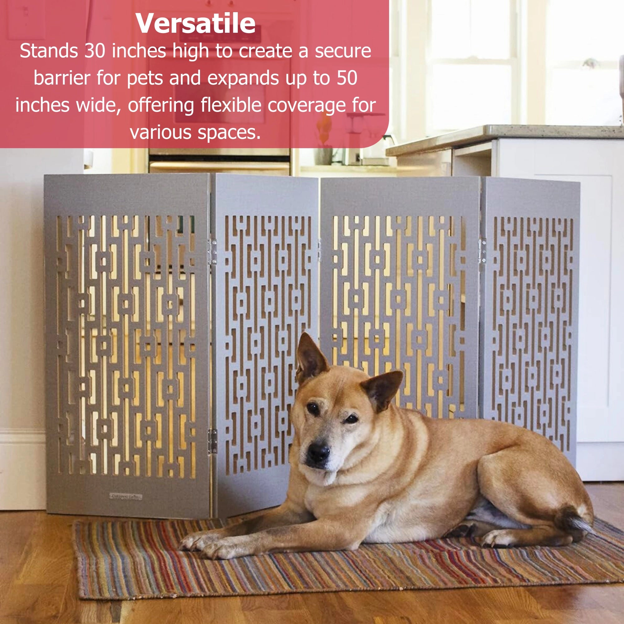 Freestanding Indoor Dog Gate - Gray Geometric