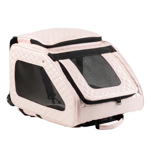 Petote Rio Dog Carrier Roller Bag - Pink Quilted