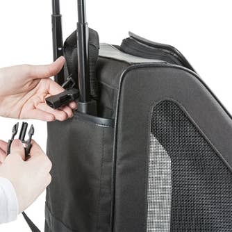 Petote Rio Dog Carrier On Wheels - Black Faux Croco