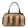 Petote Marlee 2 Dog Carrier - Khaki With Red Stripe