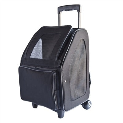 Petote Rio Dog Carrier On Wheels - Black
