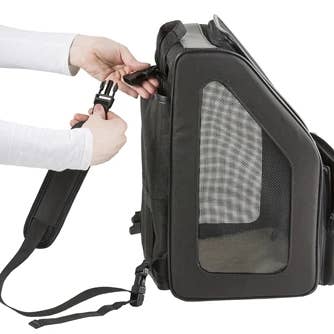 Petote Rio Dog Carrier On Wheels - Black Faux Croco