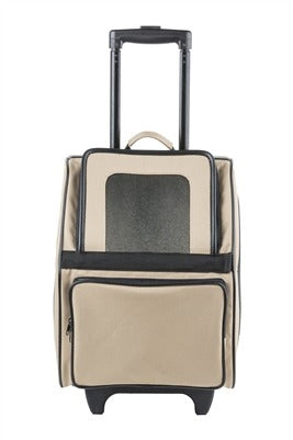 Petote Rio Dog Carrier On Wheels - Khaki