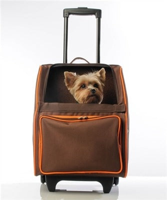 Petote Rio Dog Carrier On Wheels - Orange Zest