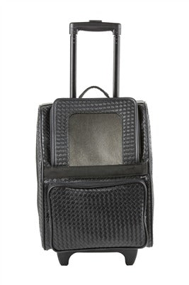 Petote Rio Dog Carrier On Wheels - Black Woven
