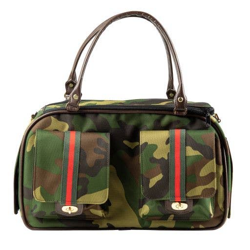 Petote Marlee 2 Dog Carrier - Camo With Red Stripe