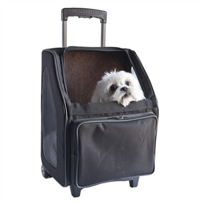 Petote Rio Dog Carrier On Wheels - Black
