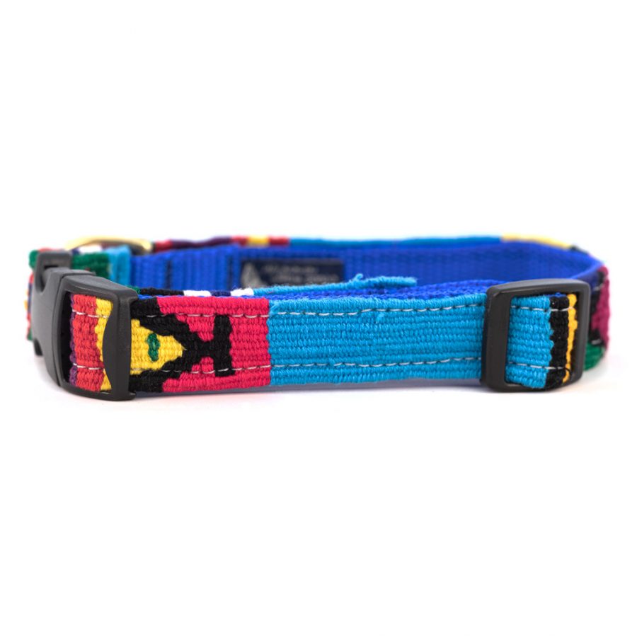 A Tail We Could Wag Handmade Cotton Weave Dog Collar - Moab (Sky)